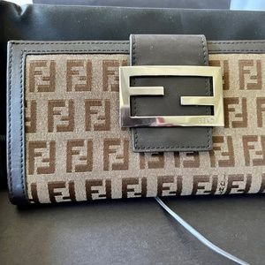 Fendi  Zucchino Forever Continental Wallet Brown